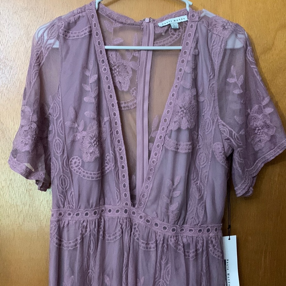 Womens Lace Romper by Haute Monde size Large NWT